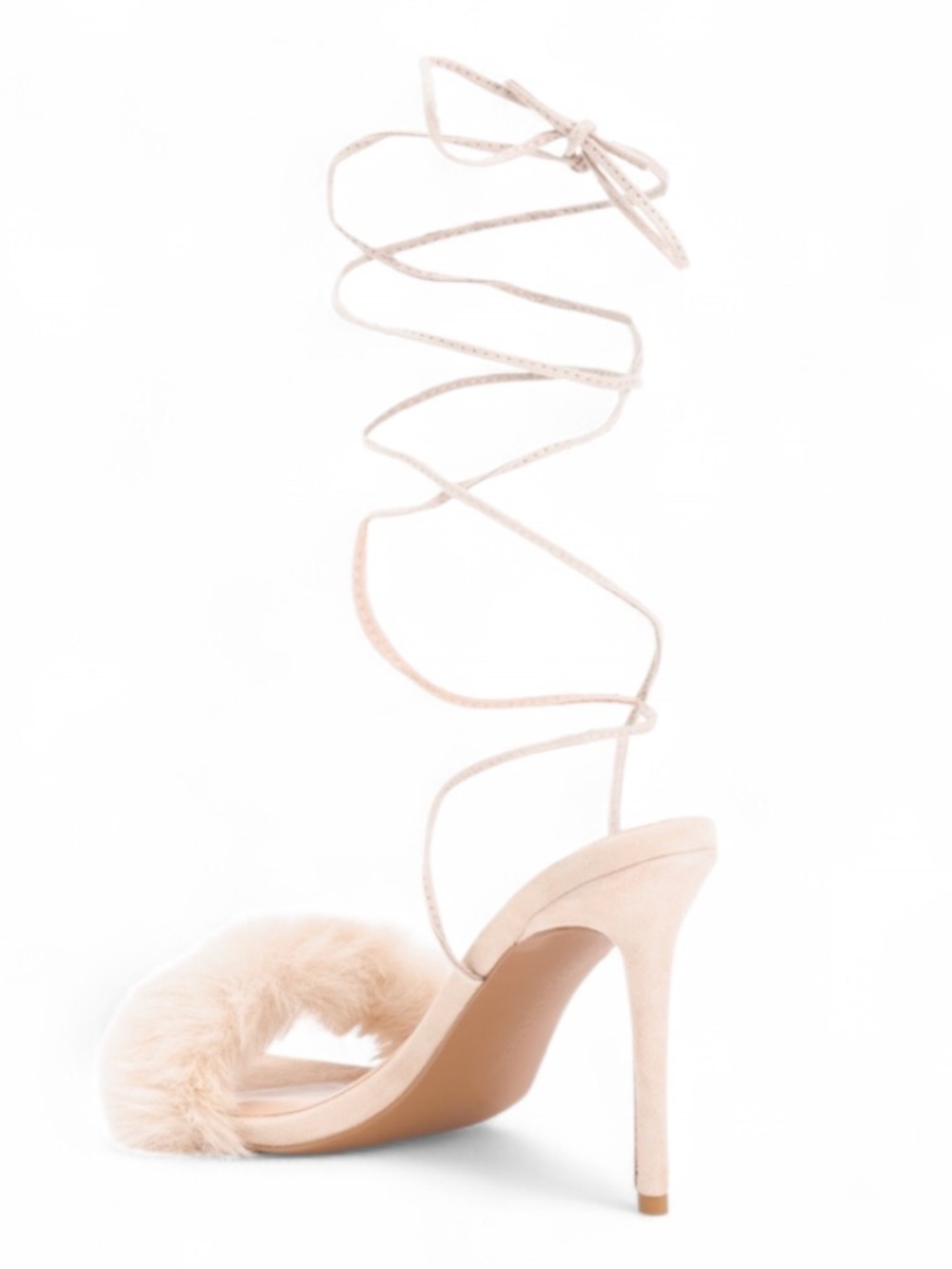 🆕👡 Fluff Wrap Lace Up High Heel Sandal Good American size 10 NWT - Picture 3 of 14